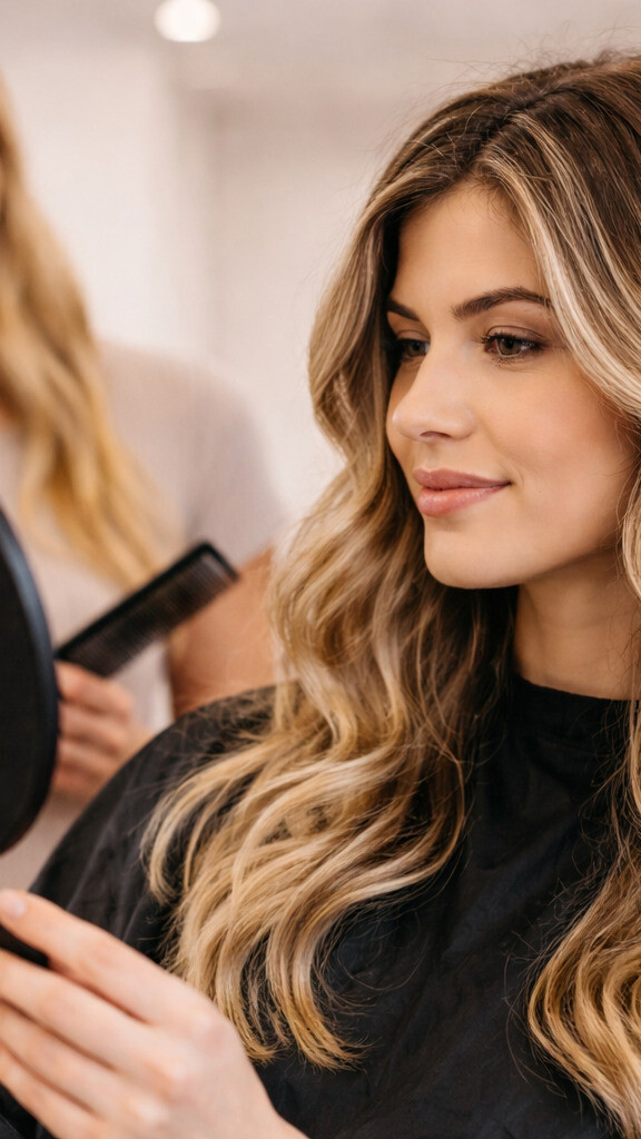 Airtouch Ergebnis im Haarstudio Nideggen mit natürlichen Farbverläufen