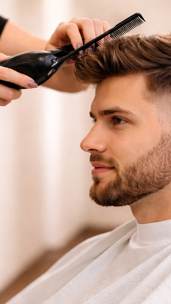 Männerhaarschnitt beim Frisör Nideggen mit präzisem Schneiden